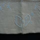 Pair of pillowcases early twentieth century métis ivory with monogram