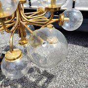 Lustre 19 feux en laiton, Italie 1960