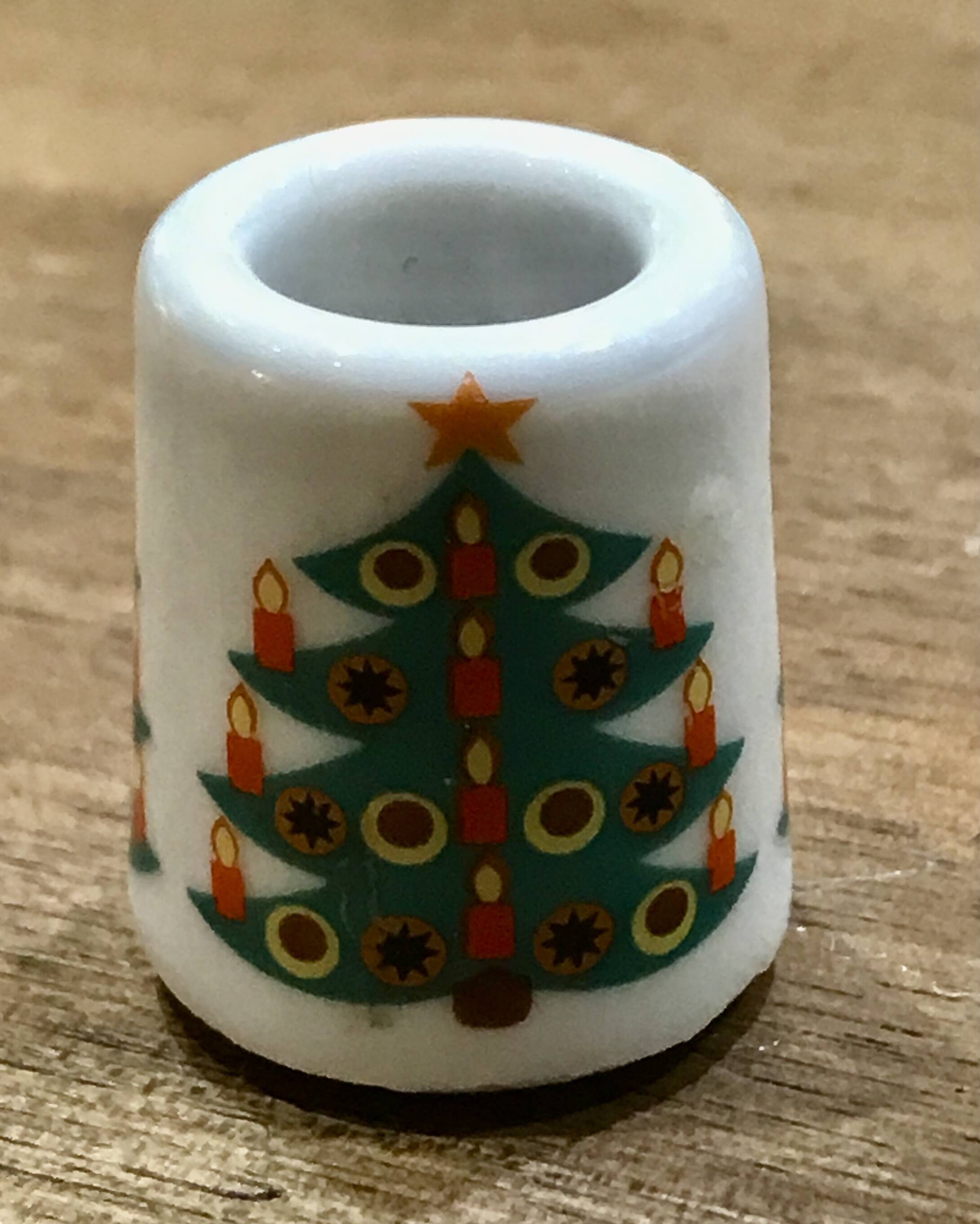 Mini German porcelain fir candle holder