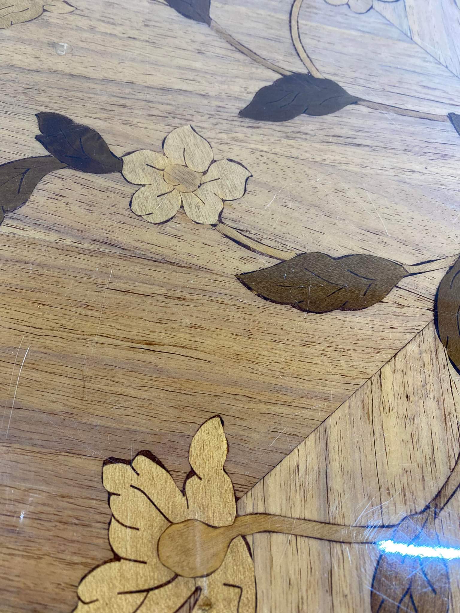 Side table marquetry in rosewood