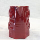 Pitcher vintage red slurry in faience of st clement with fruit