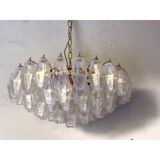Italian chandelier poliedro murano glass