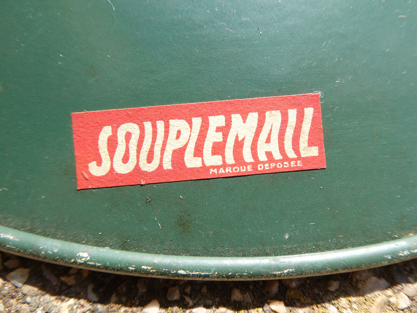 Lot of 5 green bistro lampshade in enamelled sheet metal - Souplemail