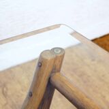 Glass and rattan coffee table