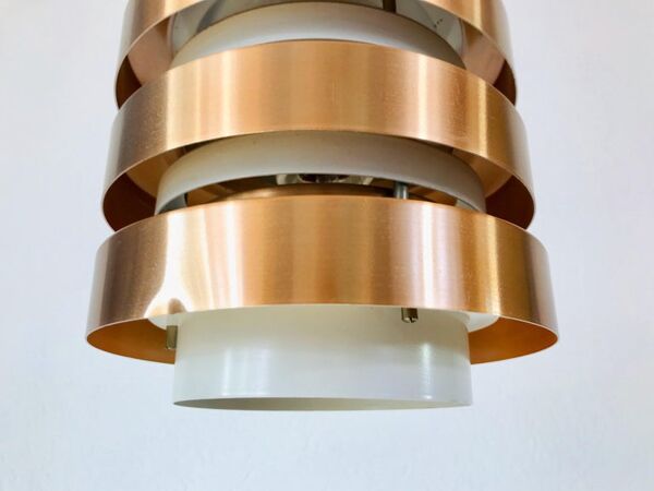 Lampe suspendue en cuivre et métal années 1960