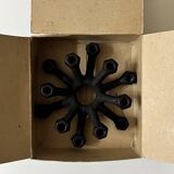 Scandinavian black cast iron candle holder, Danish Jens Quistgaard 1960