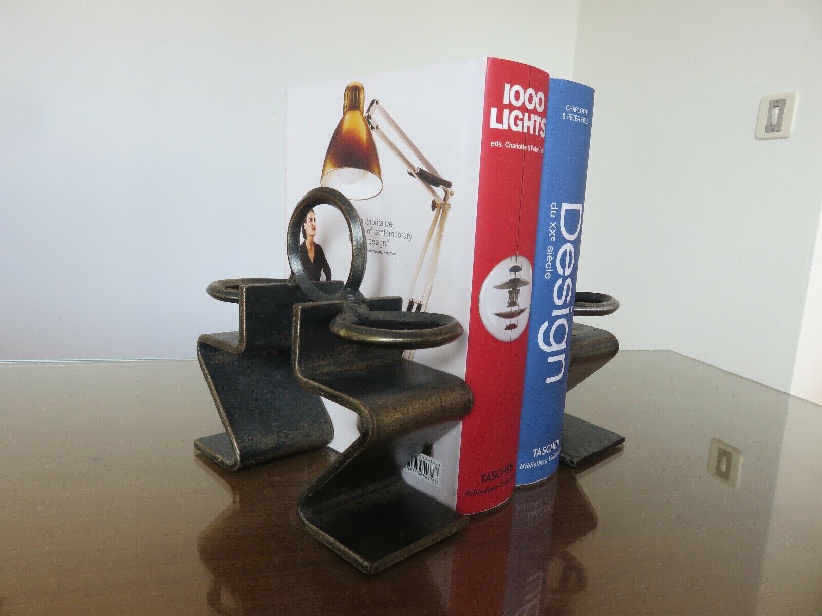 Serre brutalist books in raw steel 70s