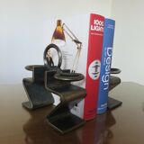 Serre brutalist books in raw steel 70s