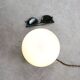 Vintage Italian Wooden and Opaline Table Lamp