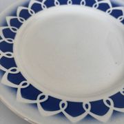Lot of 4 antique earthenware plates from 1950, Saint Amand - plates bl