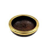 Mid-century brass and wood bowl, Italy 1970s