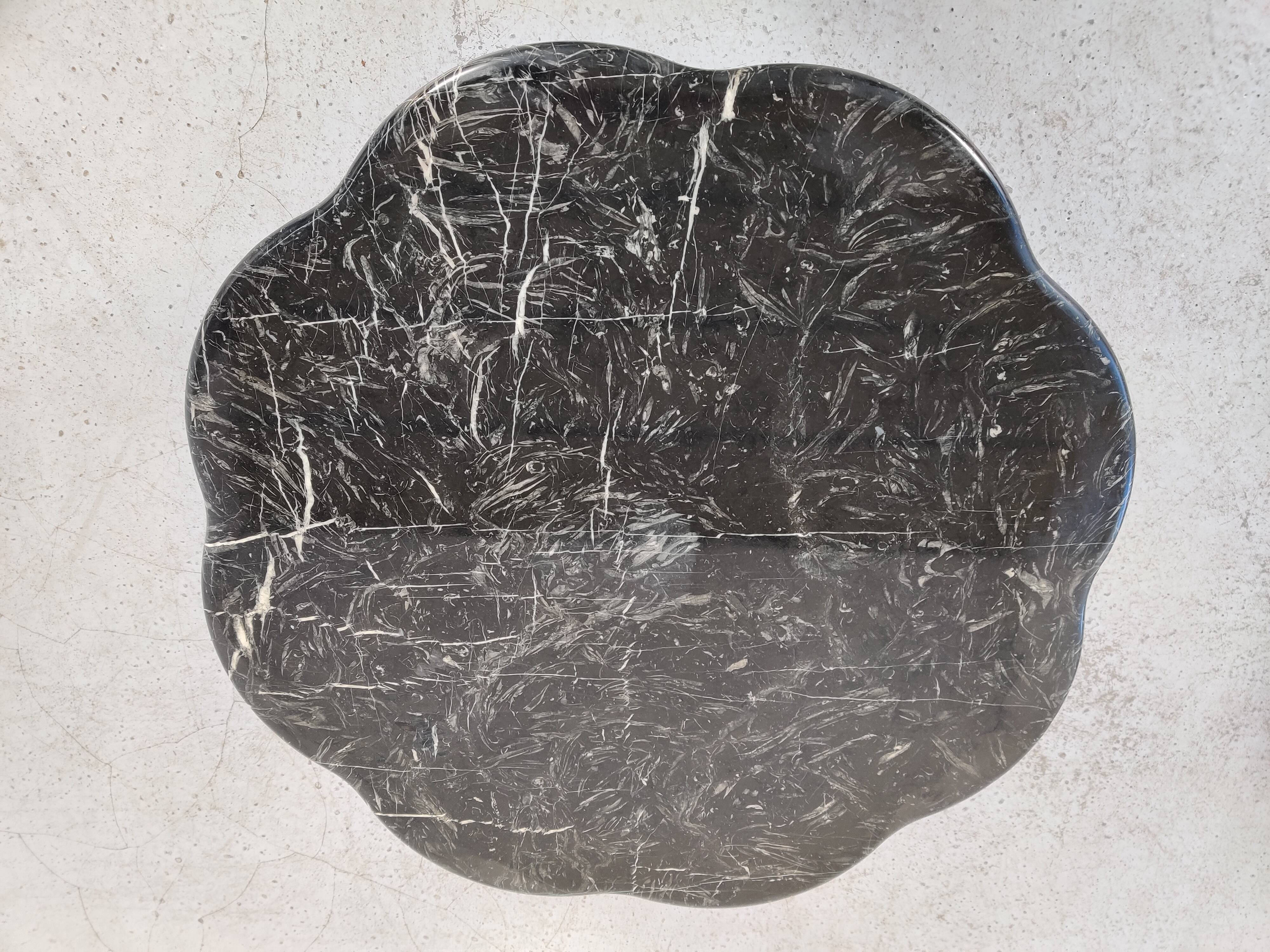 Black marble "cloud" coffee table, 70s/80s