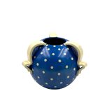 Vase Art Déco en céramique bleue, Rometti, Umbertide Italie années 1930