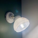 Vintage white opaline wall lamp with shade