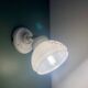 Vintage white opaline wall lamp with shade