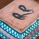 Large ceramic dish with polychrome decoration, Robert Picault, circa 1950