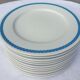 Set 12 plates checkered earthenware blue Lustucru diam25
