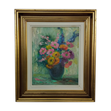 Oil on canvas bouquet of flowers signed