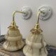 Set of two new electrified art deco wall lamps