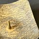 Hammered brass candle holder, brutalist design, 1970s