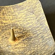 Hammered brass candle holder, brutalist design, 1970s