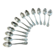 Series of 12 Christofle model Marly dessert spoons in silver metal