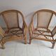 Pair of vintage rattan and cane armchairs – 1960s/70s