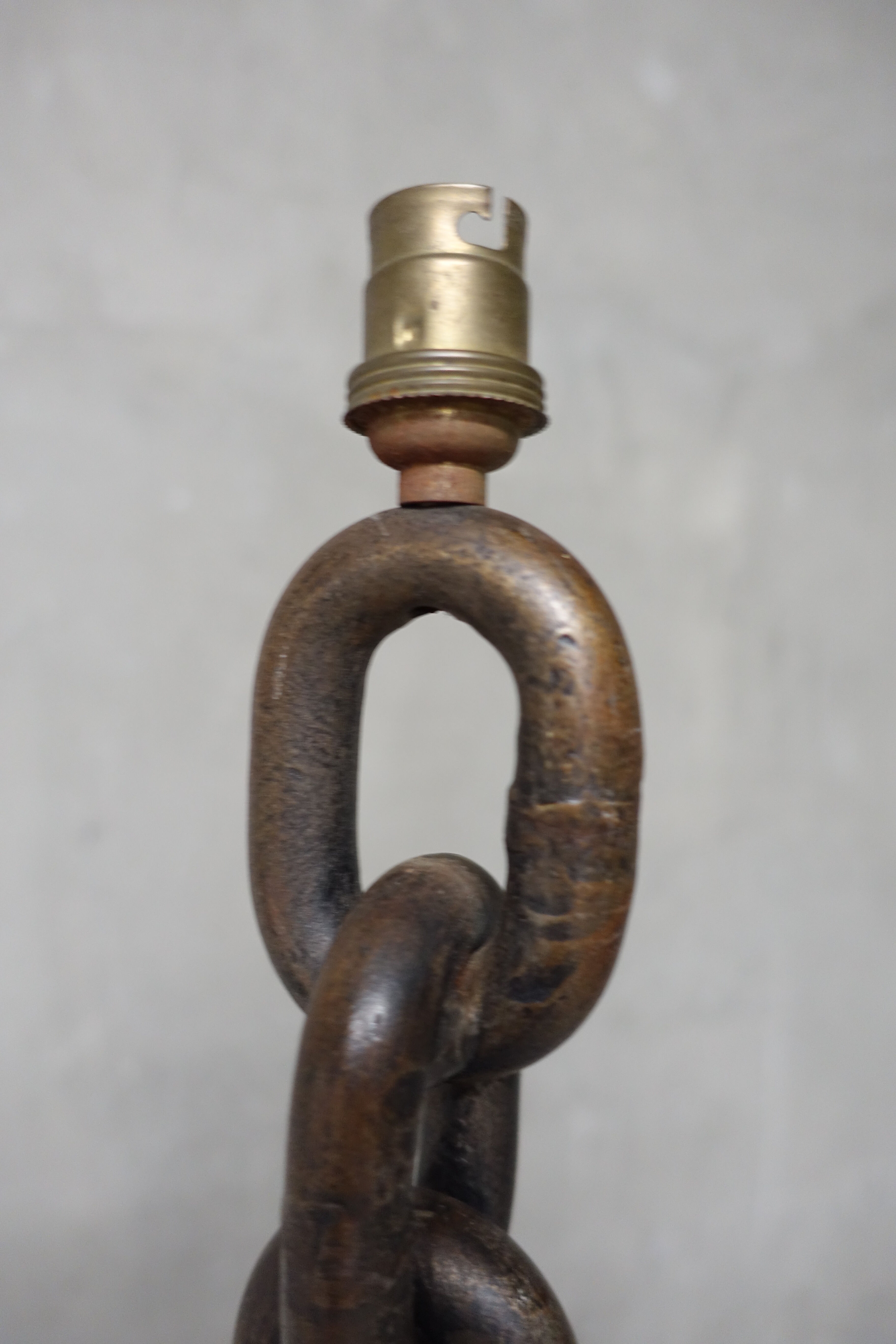 Brutalist wrought iron chain floor lamp 1960s