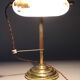 1930s Art Deco Brass  Banker Table Lamp, Czechoslovakia