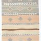 Tapis Kilim vert et crème 2x6, 63x180 cm