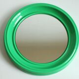 Space age round green molded plastic mirror, 1970s.
