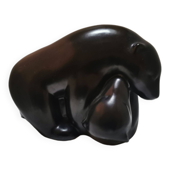 Black ceramic bear