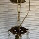 Vintage metal and crystal pendant chandelier, early 20th century.