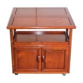 Buffet chinois en bois dur avec plateau, étage unique et roulettes