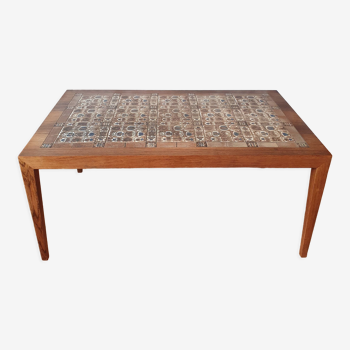 Danish rosewood coffee table with mosaic top, 1960