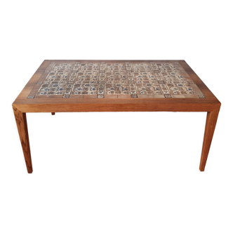 Danish rosewood coffee table with mosaic top, 1960