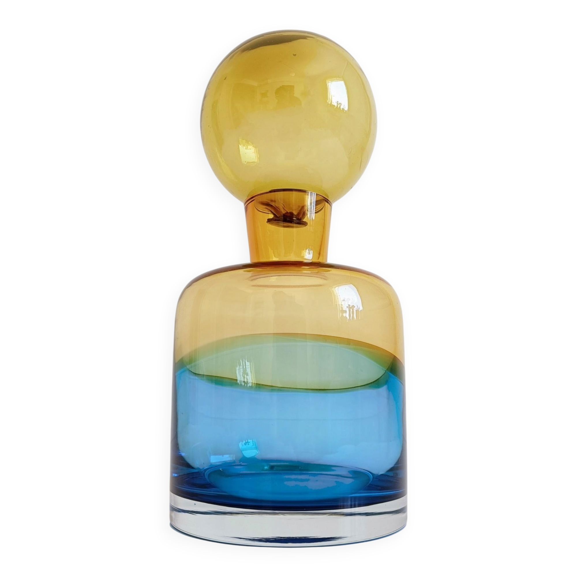 Sommerso Murano Art Glass Bottle In The Style of Flavio Poli for Seguso