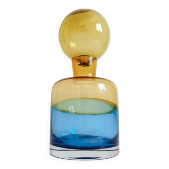 Sommerso Murano Art Glass Bottle In The Style of Flavio Poli for Seguso