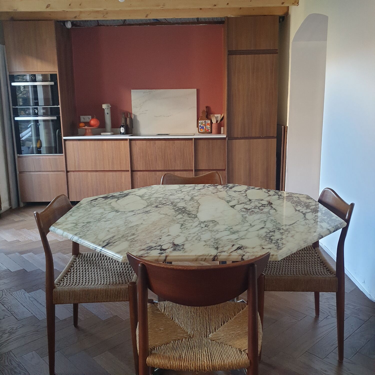 Table à manger en marbre Roche Bobois vintage 70