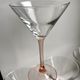 Set of 4 pink-footed cocktail glasses 70s