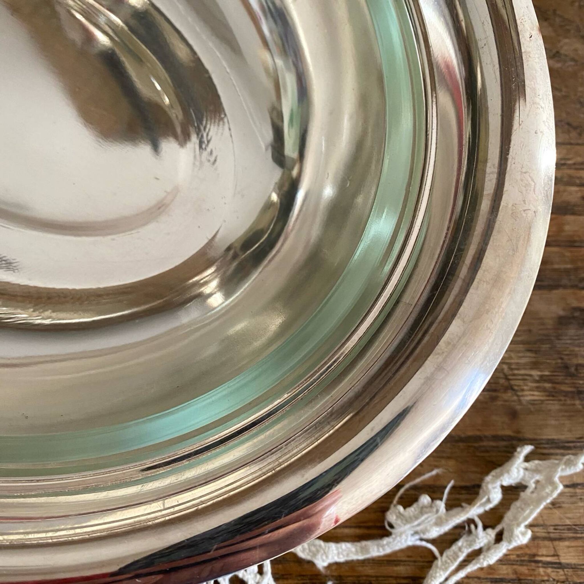 Silver oval serving dish