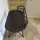 Vintage children's desk console bamboo rattan curved wood Thonet style 80s dark mahogany