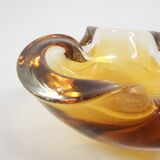Murano glass ochre bowl, Italy 1960's