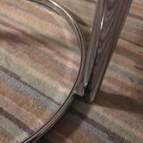 Round coffee table in glass and chrome 2 removable trays