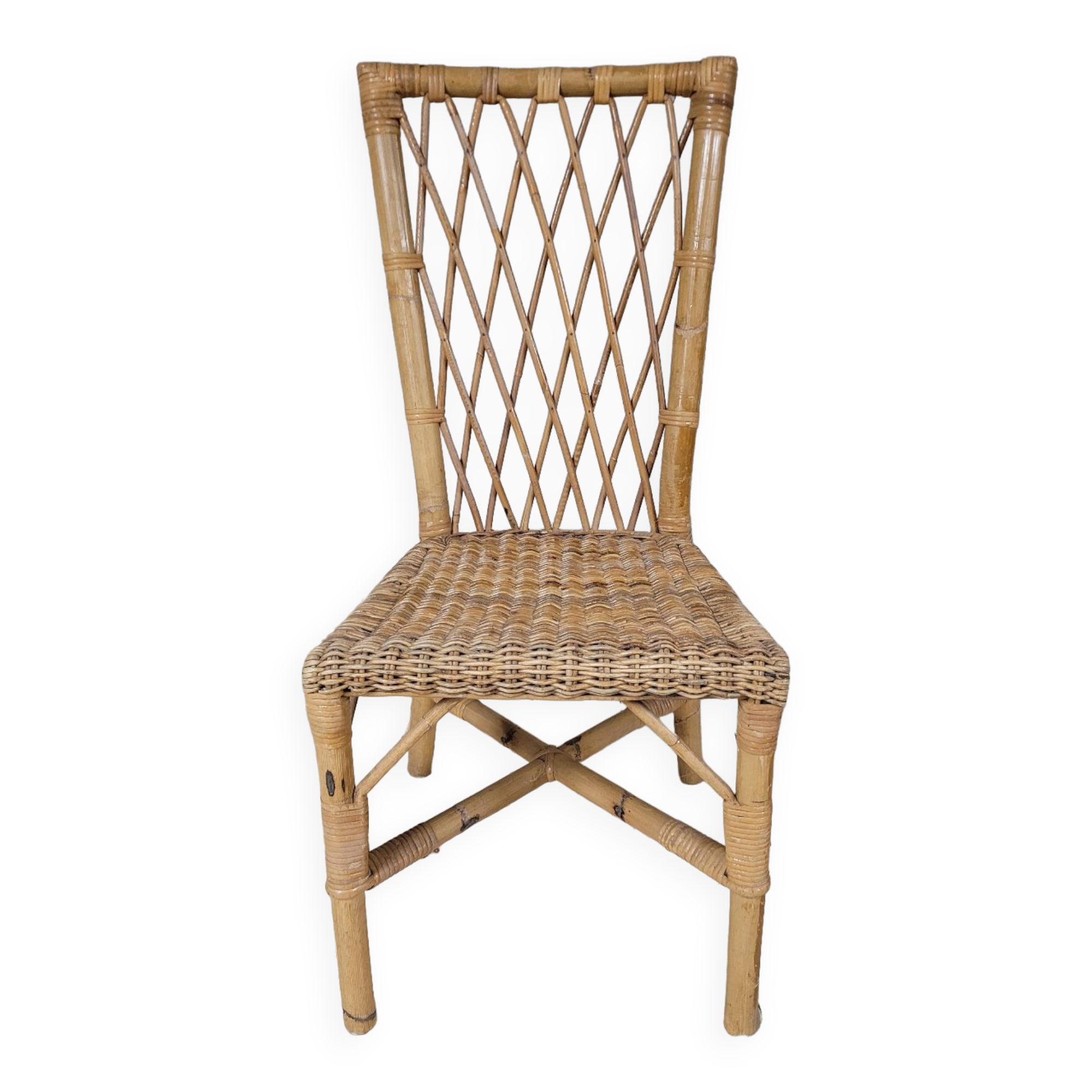 Vintage rattan office chair - 1950s