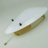 1950s SCONCE tele ambiance metal mesh with white acrylic shade