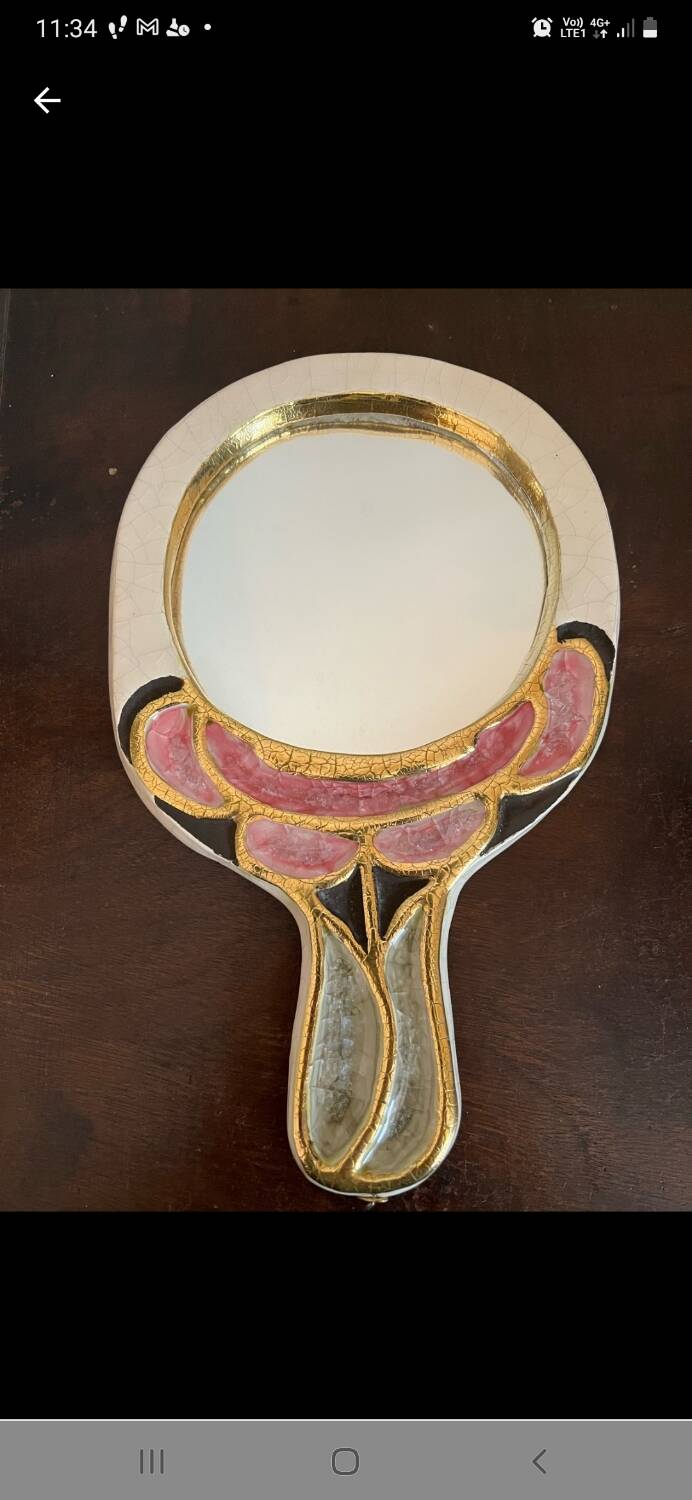 Glazed ceramic mirror by Mithé Espelt