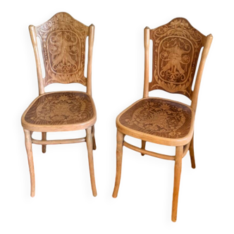 Paire de chaises bistrot Jacob Kohn