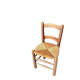 Provençal chair in dark wood and woven straw.