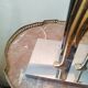Vintage antique lamp in chrome metal and gold bronze.